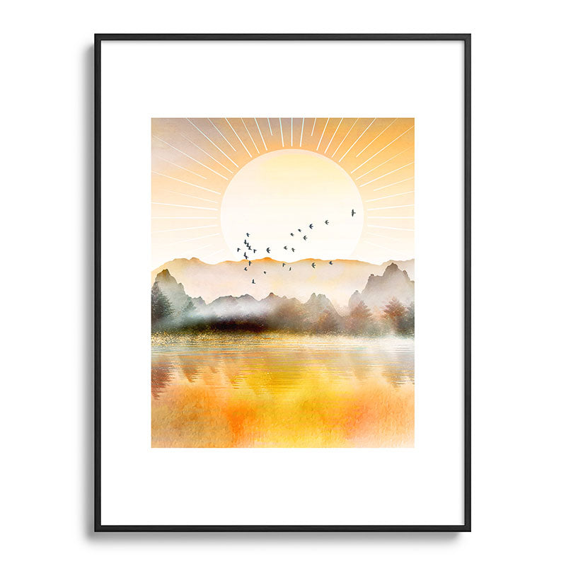 Lake Sunrise Framed Art Print Gallery Image 116