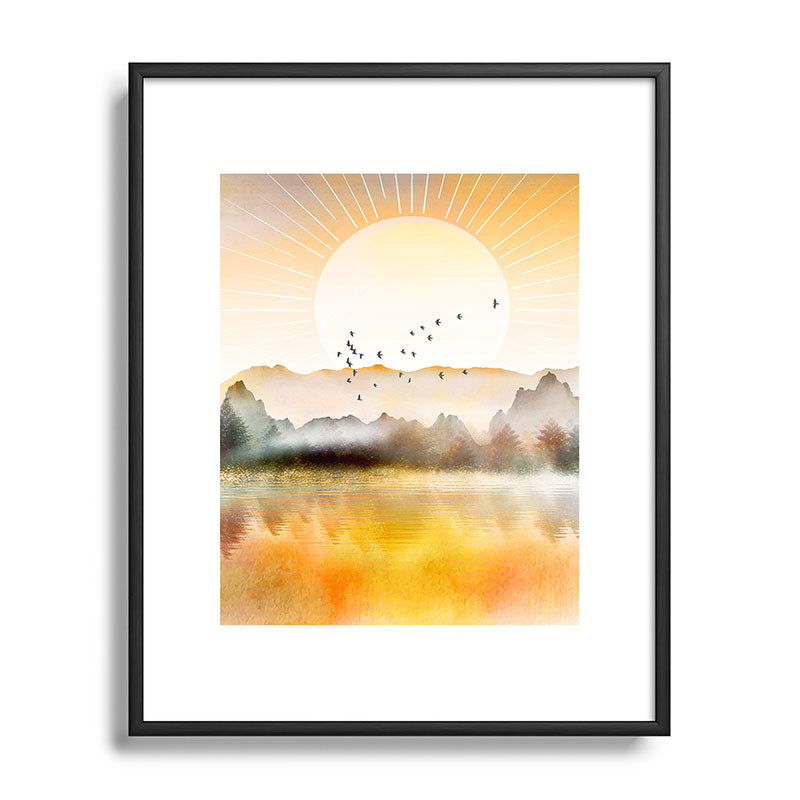 Lake Sunrise Framed Art Print Gallery Image 112