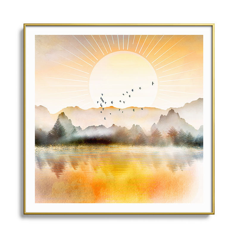 Lake Sunrise Framed Art Print Gallery Image 136