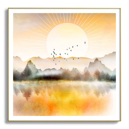Lake Sunrise Framed Art Print Gallery Image 139