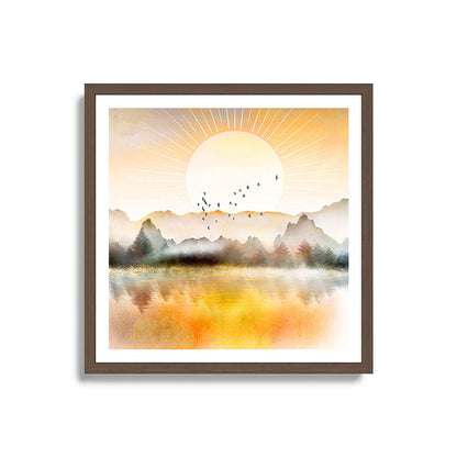 Lake Sunrise Framed Art Print Gallery Image 17
