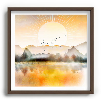 Lake Sunrise Framed Art Print Gallery Image 101