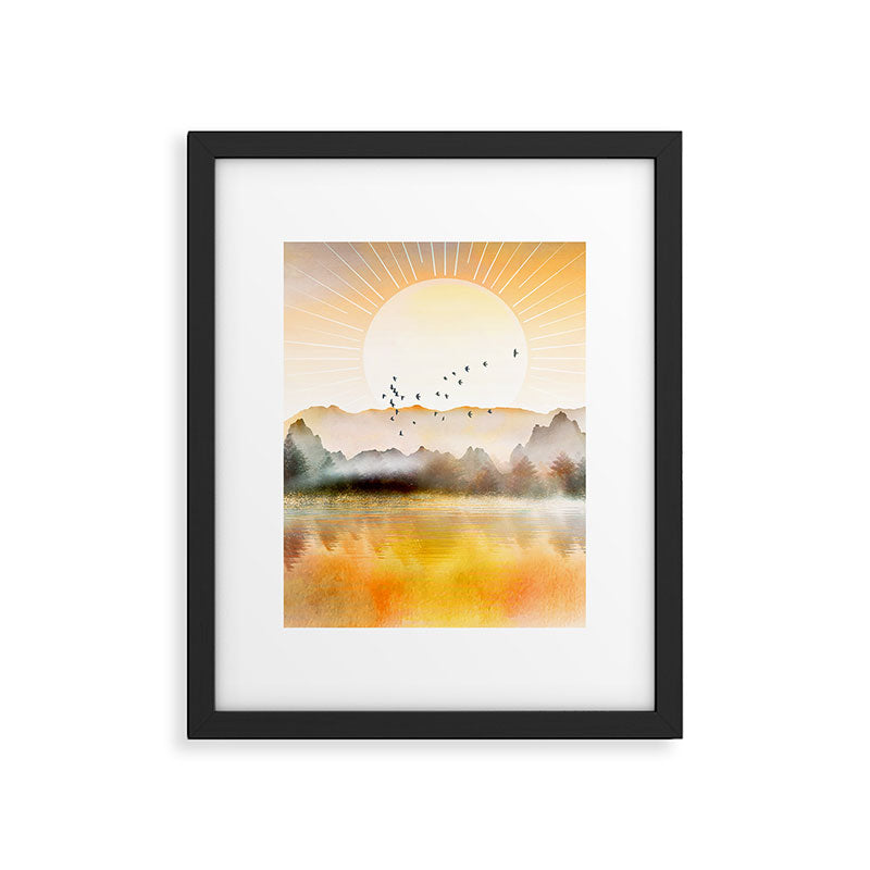 Lake Sunrise Framed Art Print Gallery Image 3