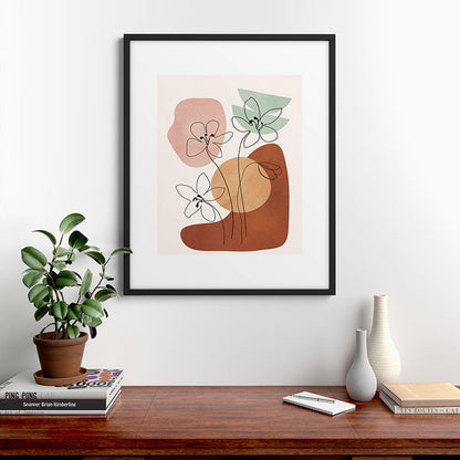 Minimal Abstract Flowers 04 Framed Art Print Gallery Image 7