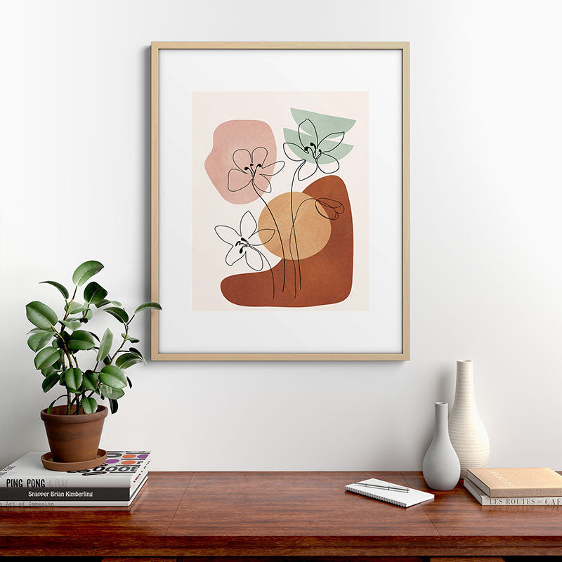Minimal Abstract Flowers 04 Framed Art Print Gallery Image 21