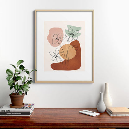 Minimal Abstract Flowers 04 Framed Art Print Gallery Image 21