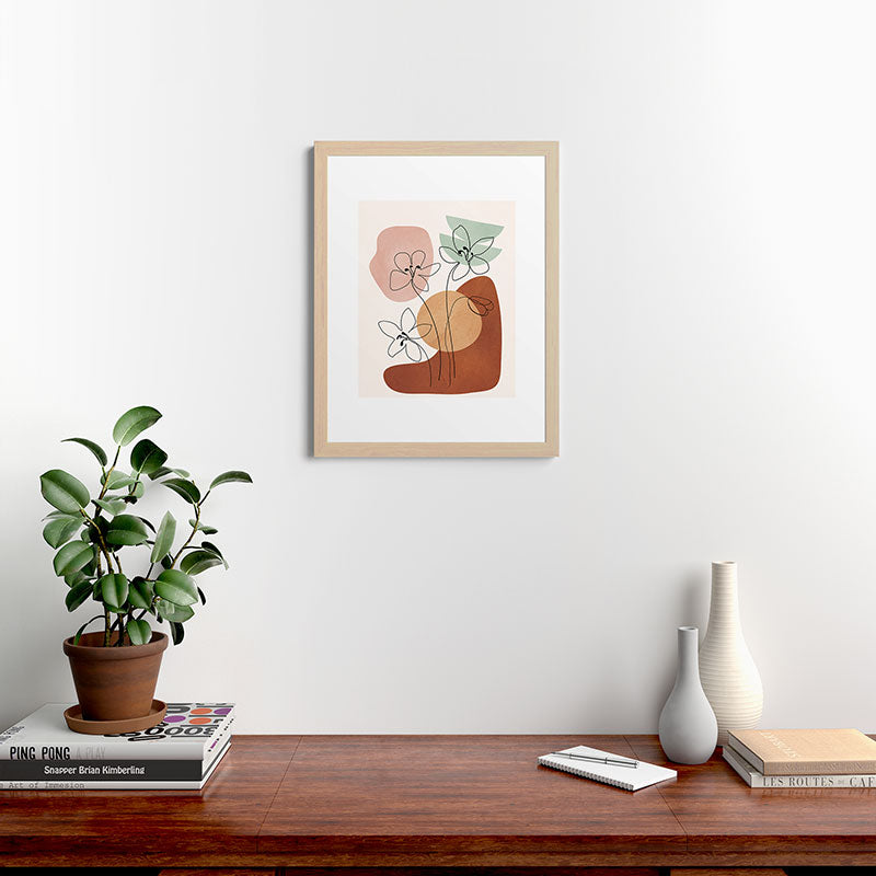Minimal Abstract Flowers 04 Framed Art Print Gallery Image 47