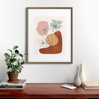 Minimal Abstract Flowers 04 Framed Art Print Gallery Image 42