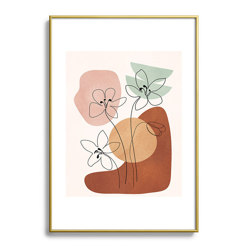 Minimal Abstract Flowers 04 Framed Art Print Gallery Image 90