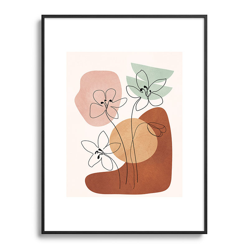 Minimal Abstract Flowers 04 Framed Art Print Gallery Image 84