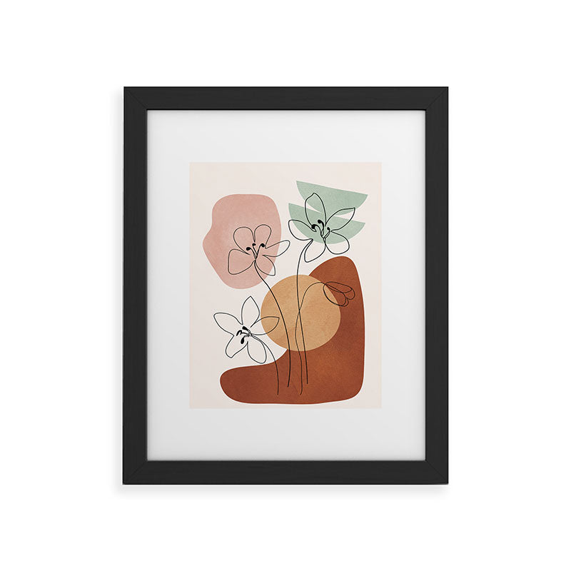 Minimal Abstract Flowers 04 Framed Art Print Gallery Image 29