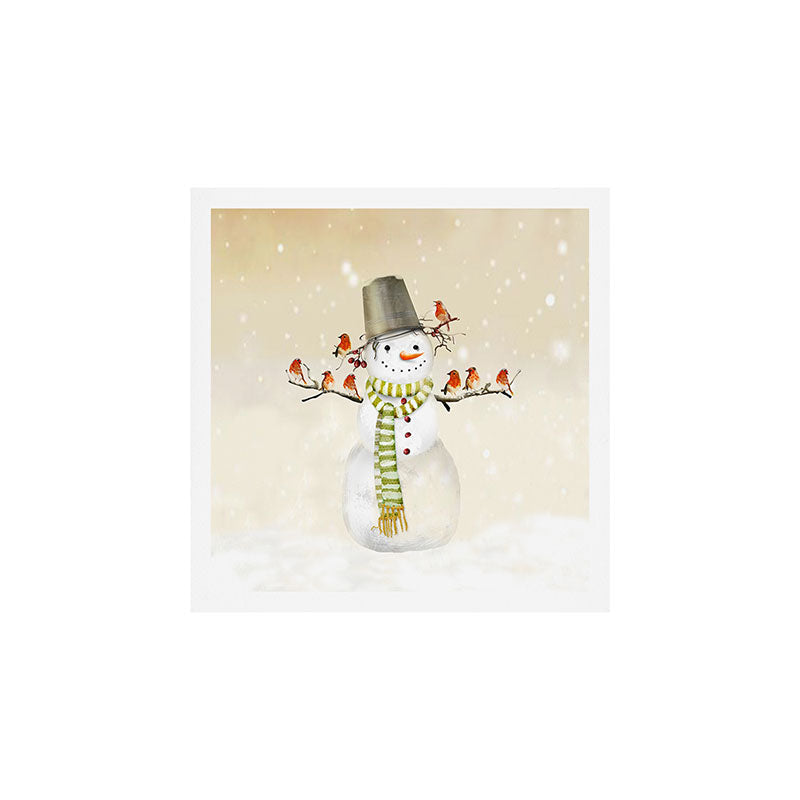 Snowman and Birds Art Print Gallery Image 2