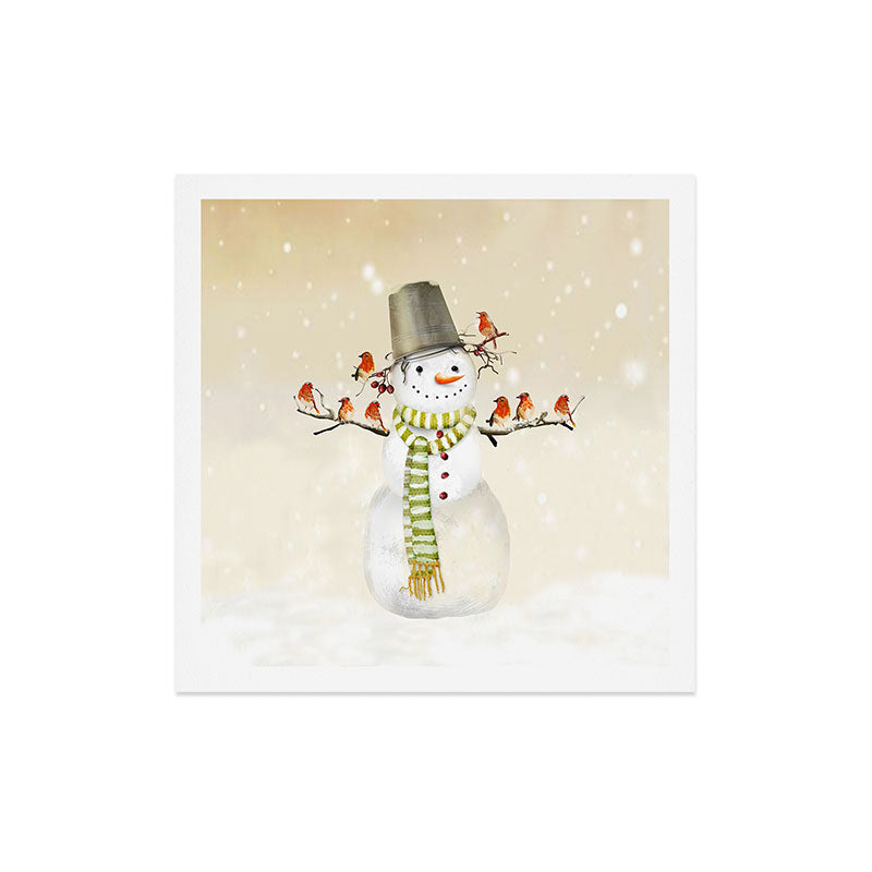 Snowman and Birds Art Print Gallery Image 5