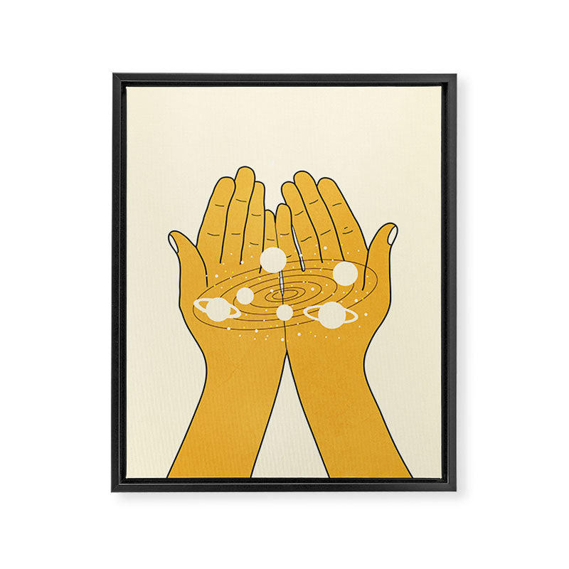 Universe in My Hands Framed Canvas Print Gallery Image 3