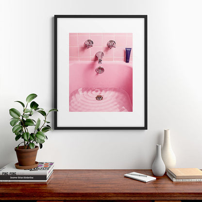 Pink Bathtub Framed Art Print Gallery Image 7
