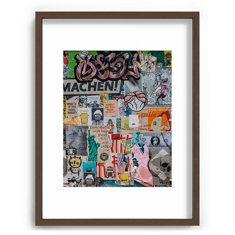 Sticker and graffiti wall background 2 - Berlin street art photography Framed Art Print Gallery Image 66