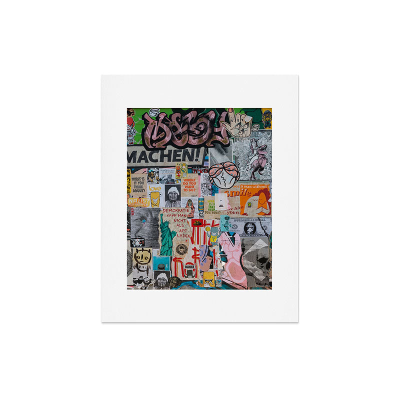 Sticker and graffiti wall background 2 - Berlin street art photography Art Print Gallery Image 4