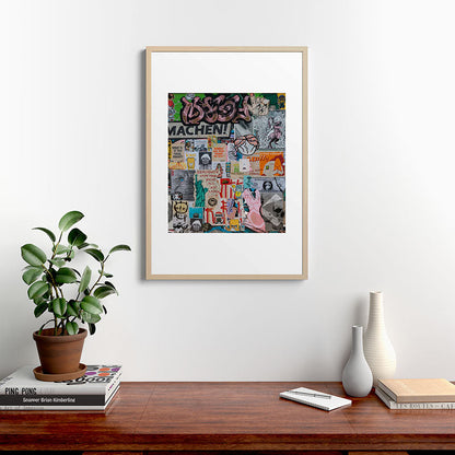 Sticker and graffiti wall background 2 - Berlin street art photography Framed Art Print Gallery Image 20