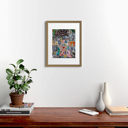 Sticker and graffiti wall background 2 - Berlin street art photography Framed Art Print Gallery Image 40