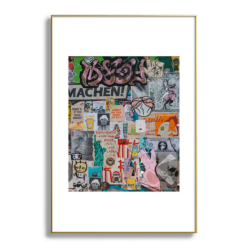 Sticker and graffiti wall background 2 - Berlin street art photography Framed Art Print Gallery Image 93