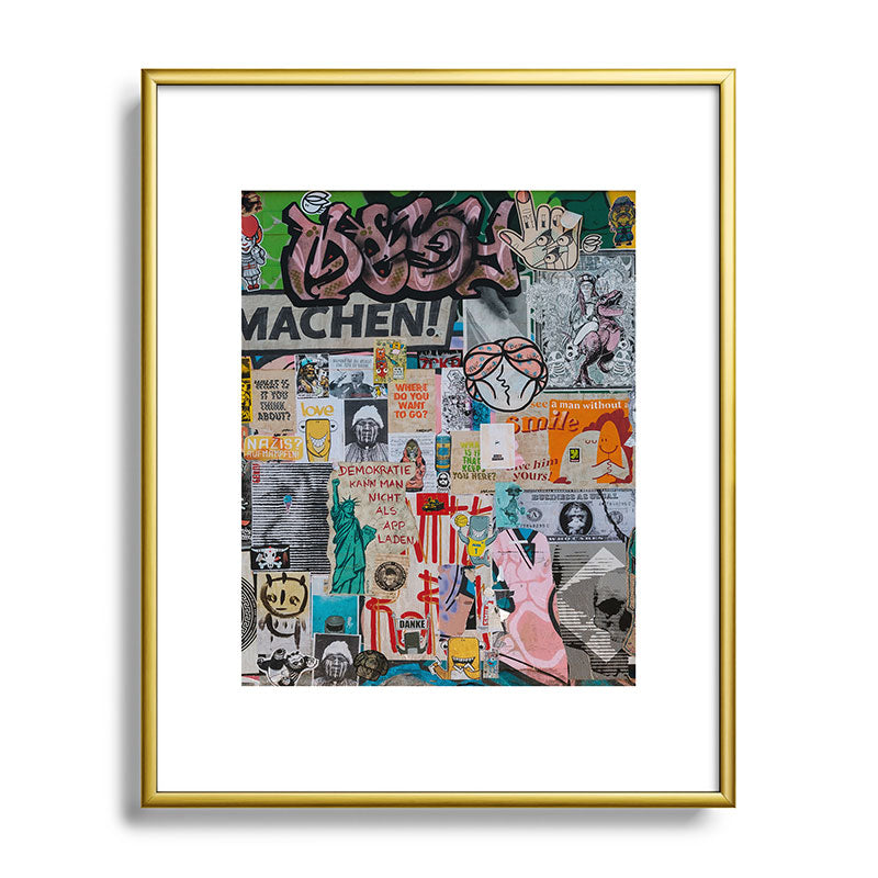 Sticker and graffiti wall background 2 - Berlin street art photography Framed Art Print Gallery Image 88