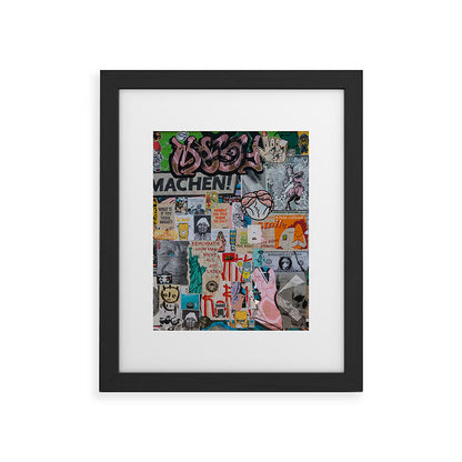 Sticker and graffiti wall background 2 - Berlin street art photography Framed Art Print Gallery Image 33