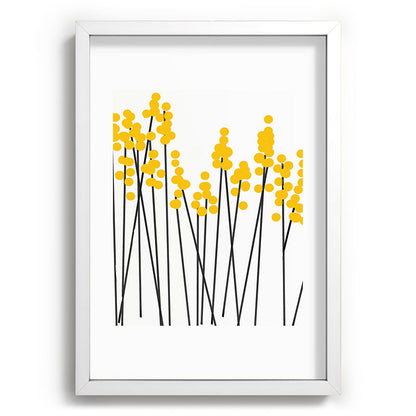 Hello Spring! Yellow/Black Retro Plants on White #decor #society6 #buyart Framed Art Print Gallery Image 105