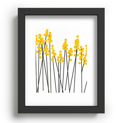 Hello Spring! Yellow/Black Retro Plants on White #decor #society6 #buyart Framed Art Print Gallery Image 78