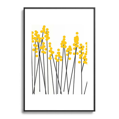 Hello Spring! Yellow/Black Retro Plants on White #decor #society6 #buyart Framed Art Print Gallery Image 113