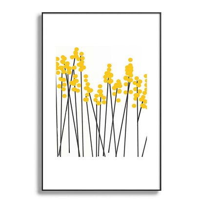 Hello Spring! Yellow/Black Retro Plants on White #decor #society6 #buyart Framed Art Print Gallery Image 119