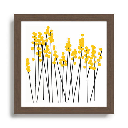Hello Spring! Yellow/Black Retro Plants on White #decor #society6 #buyart Framed Art Print Gallery Image 13