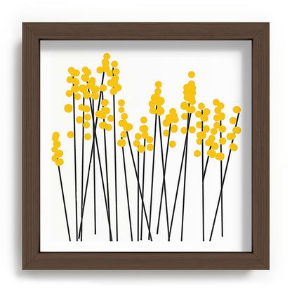 Hello Spring! Yellow/Black Retro Plants on White #decor #society6 #buyart Framed Art Print Gallery Image 98