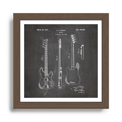 Bass Guitar Patent - Bass Guitarist Art - Black Chalkboard Framed Art Print Gallery Image 13