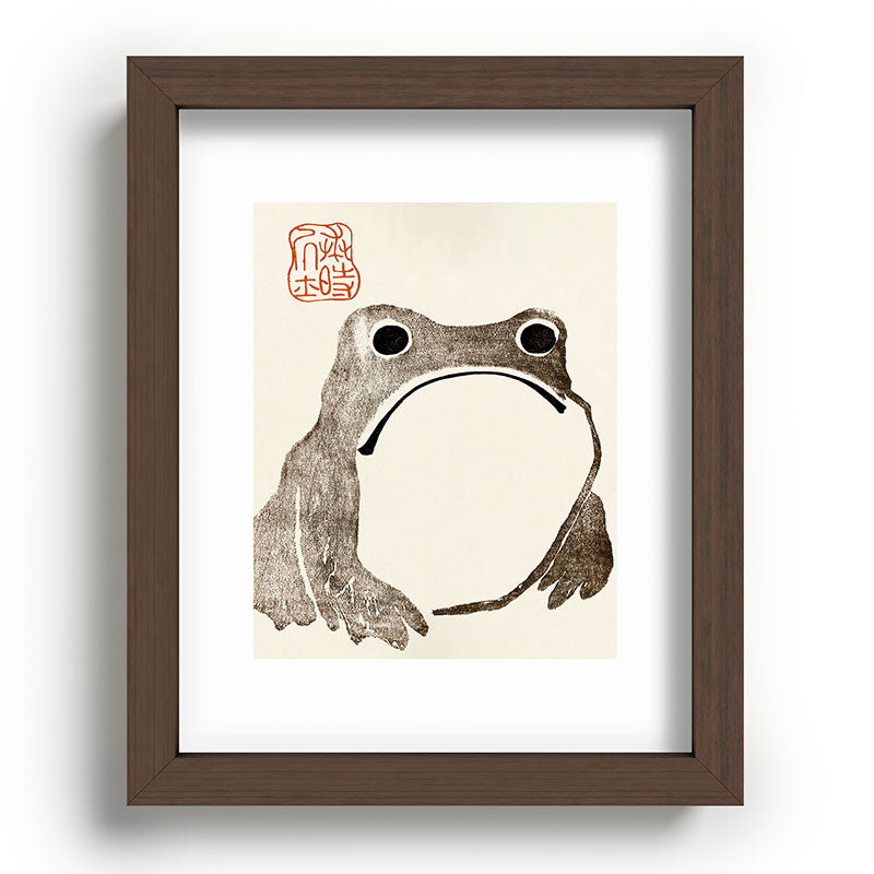 Unimpressed Frog Meika Gafu by Matsumoto Hoji 1814 - Frog Framed Art Print Gallery Image 86