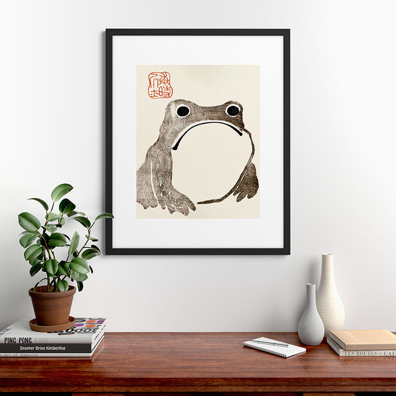 Unimpressed Frog Meika Gafu by Matsumoto Hoji 1814 - Frog Framed Art Print Gallery Image 48