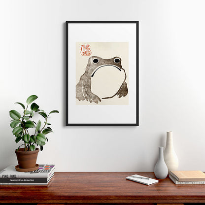 Unimpressed Frog Meika Gafu by Matsumoto Hoji 1814 - Frog Framed Art Print Gallery Image 8