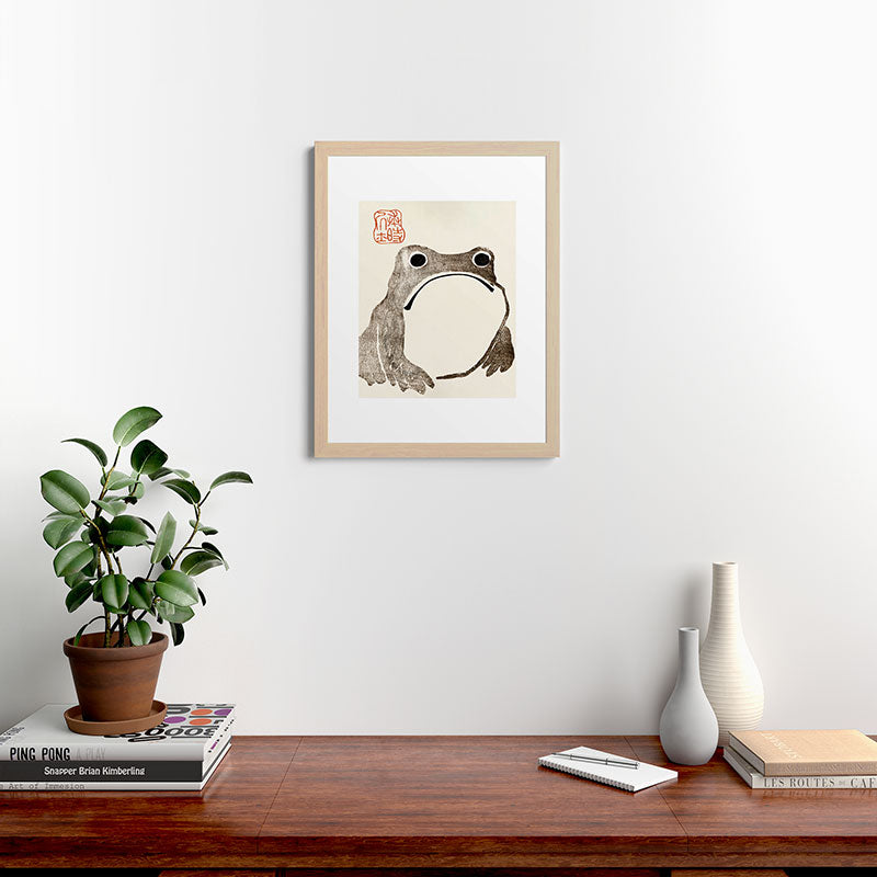Unimpressed Frog Meika Gafu by Matsumoto Hoji 1814 - Frog Framed Art Print Gallery Image 64