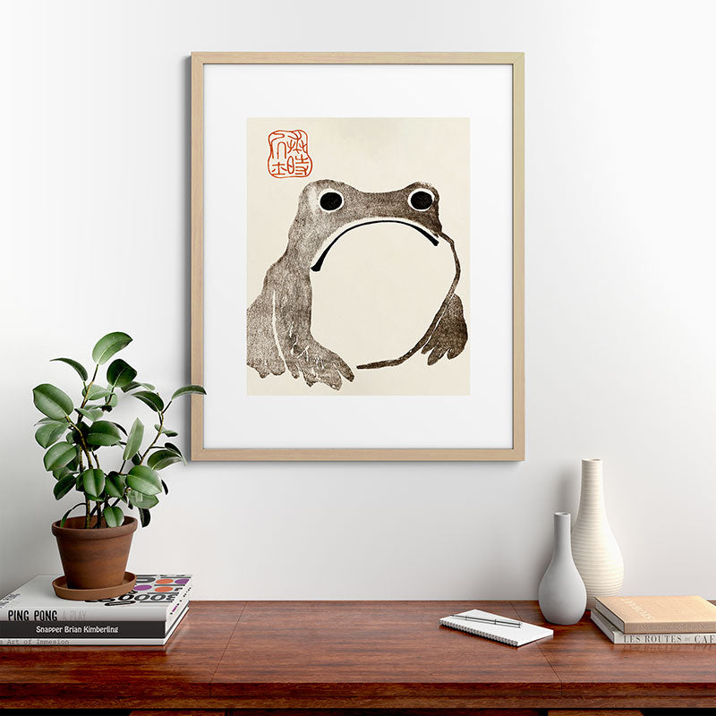 Unimpressed Frog Meika Gafu by Matsumoto Hoji 1814 - Frog Framed Art Print Gallery Image 67