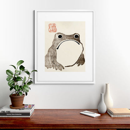 Unimpressed Frog Meika Gafu by Matsumoto Hoji 1814 - Frog Framed Art Print Gallery Image 76