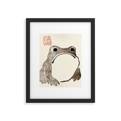 Unimpressed Frog Meika Gafu by Matsumoto Hoji 1814 - Frog Framed Art Print Gallery Image 1