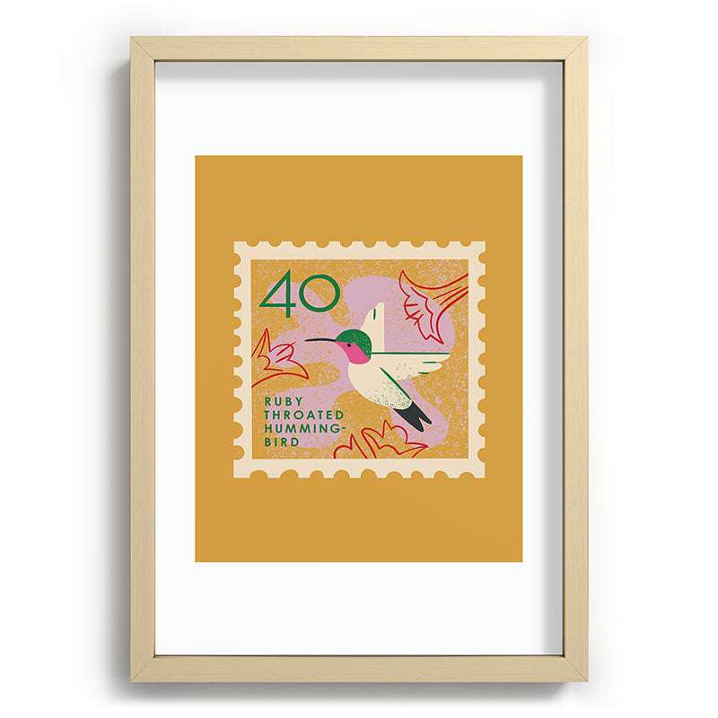 Hummingbird Postage Stamp Framed Art Print Gallery Image 97