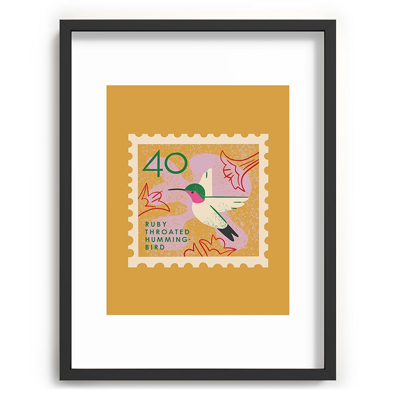 Hummingbird Postage Stamp Framed Art Print Gallery Image 83