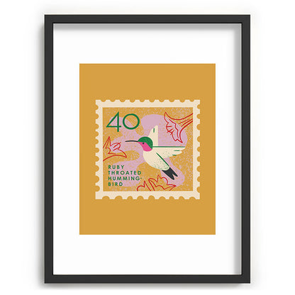 Hummingbird Postage Stamp Framed Art Print Gallery Image 83