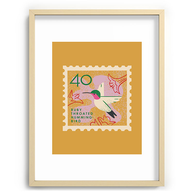 Hummingbird Postage Stamp Framed Art Print Gallery Image 100