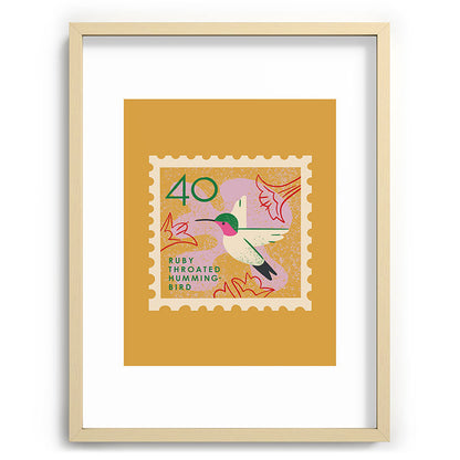 Hummingbird Postage Stamp Framed Art Print Gallery Image 100