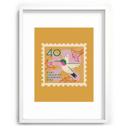 Hummingbird Postage Stamp Framed Art Print Gallery Image 108