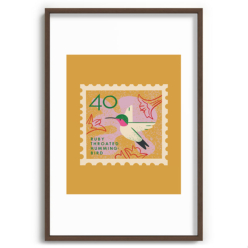 Hummingbird Postage Stamp Framed Art Print Gallery Image 94