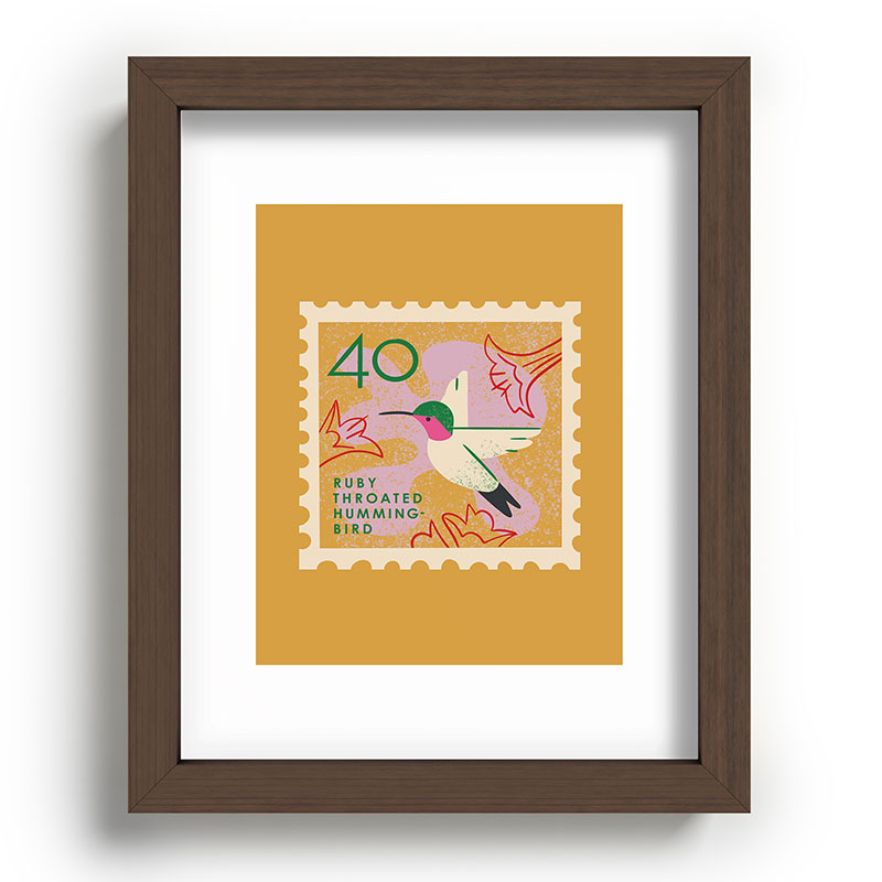 Hummingbird Postage Stamp Framed Art Print Gallery Image 86