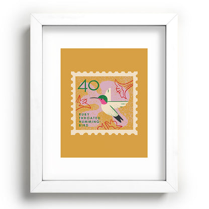 Hummingbird Postage Stamp Framed Art Print Gallery Image 104