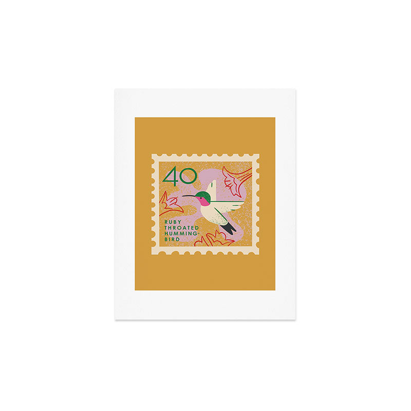 Hummingbird Postage Stamp Art Print Gallery Image 3